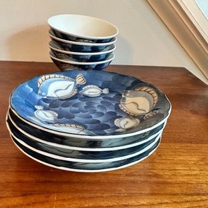 Vintage Japanese plates and bowls
